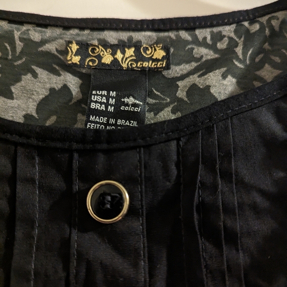 COLCCI | Black and gray, damask print dress, lined skirt, Very stretchy, medium - Picture 8 of 11